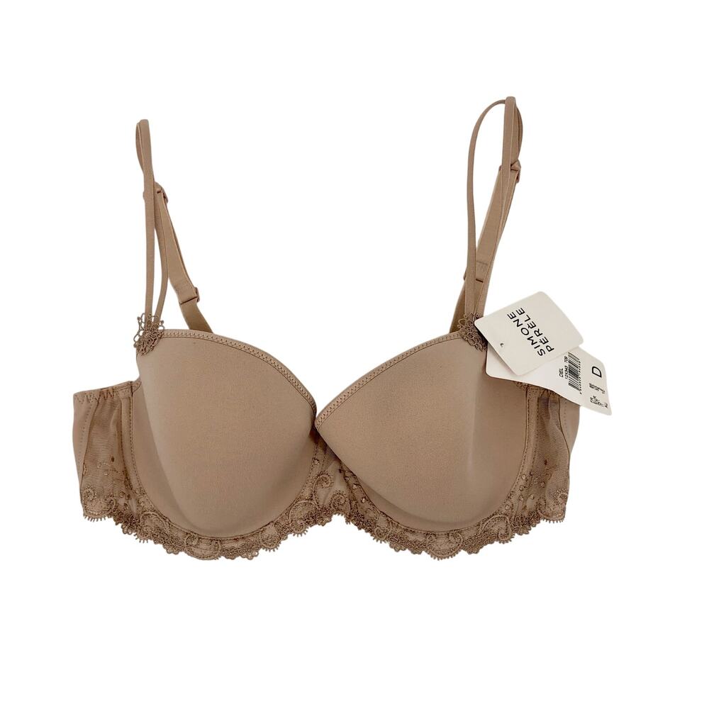 NEW WITH TAGS Simone Perele Nude Tan Lace Bra 32B Size FR 75/EUR 70/IT 2
